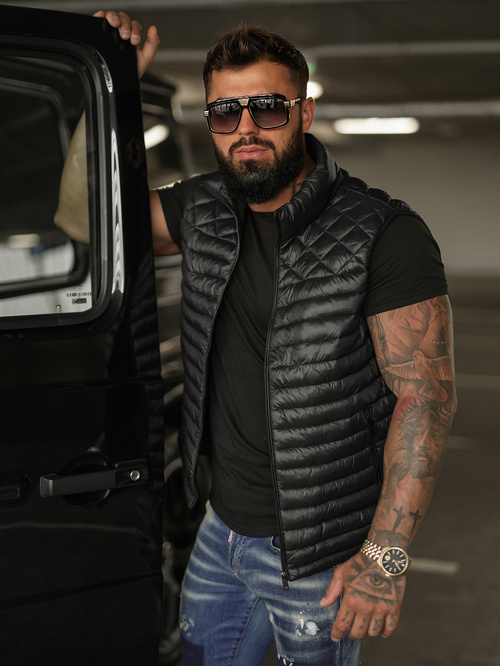 Vīriešu veste melna OZONEE JS/16M9333/392BZ