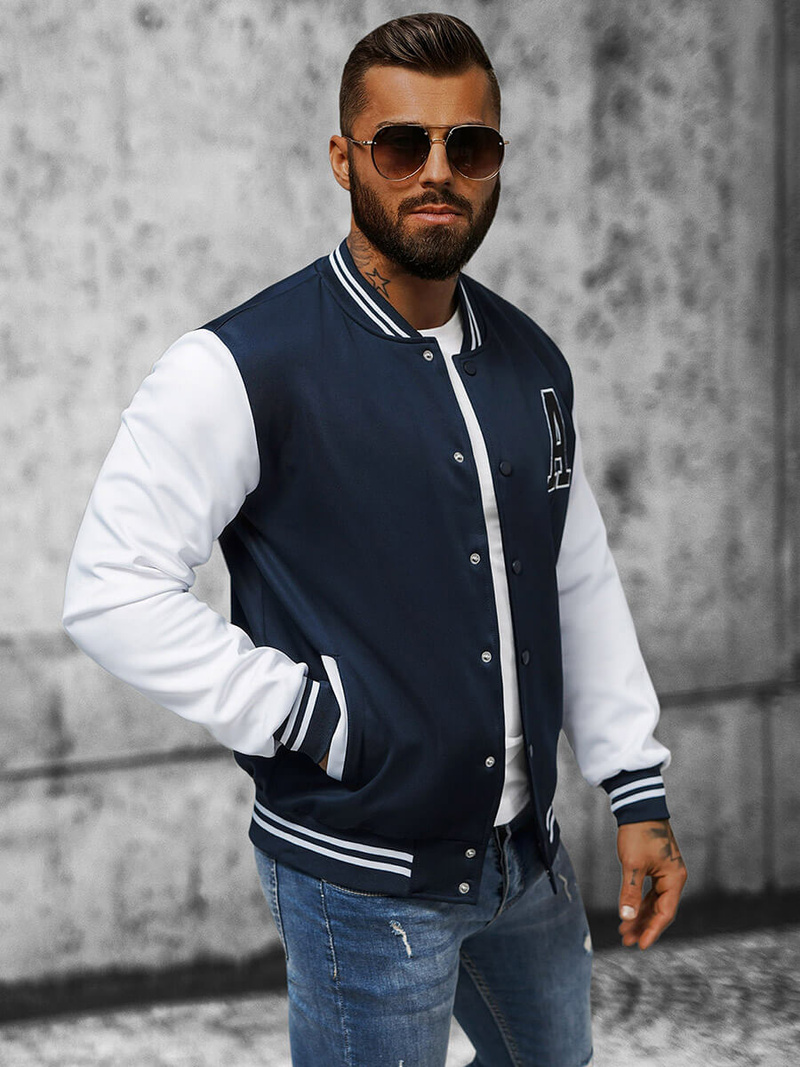 Vīriešu džemperis tumši zils OZONEE JS/8B1157/25