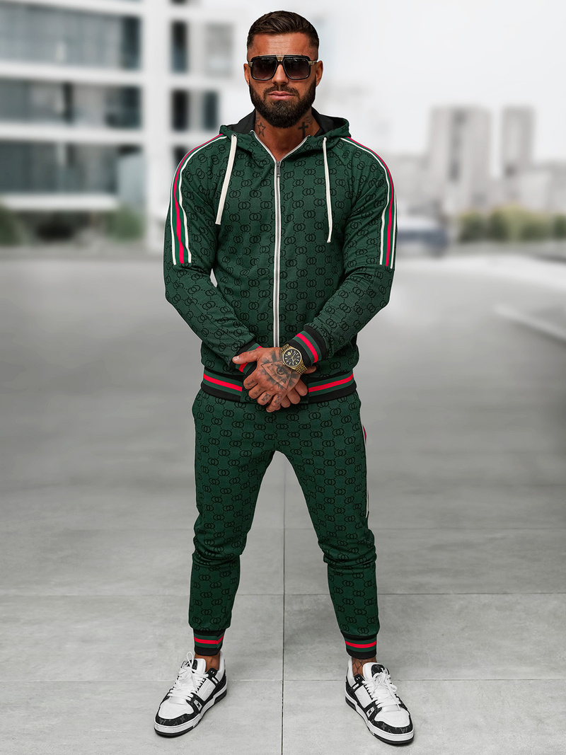 Vīriešu treniņtērps zaļš OZONEE O/FF5111AB