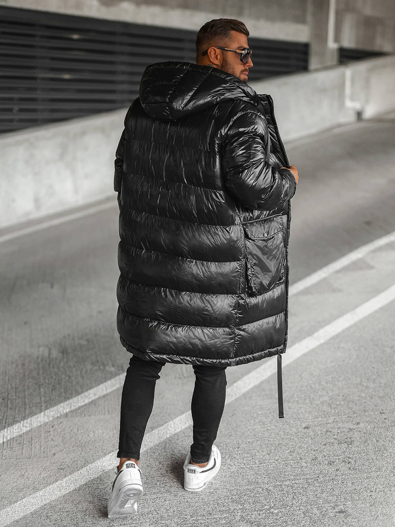 Vīriešu ziemas virsjaka melnā OZONEE O/M3205Z