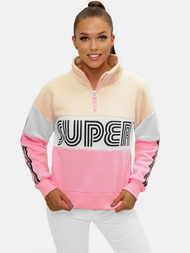 Sieviešu džemperis smilšu-gaiši rozā OZONEE JS/B26019Z