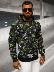 Vīriešu džemperis ar kapuci melna OZONEE JS/8B1186/3