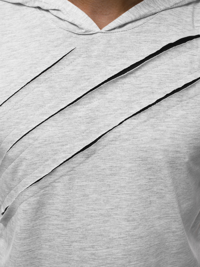 Vīriešu T-krekls ar kapuci pelēks OZONEE A/1185Z