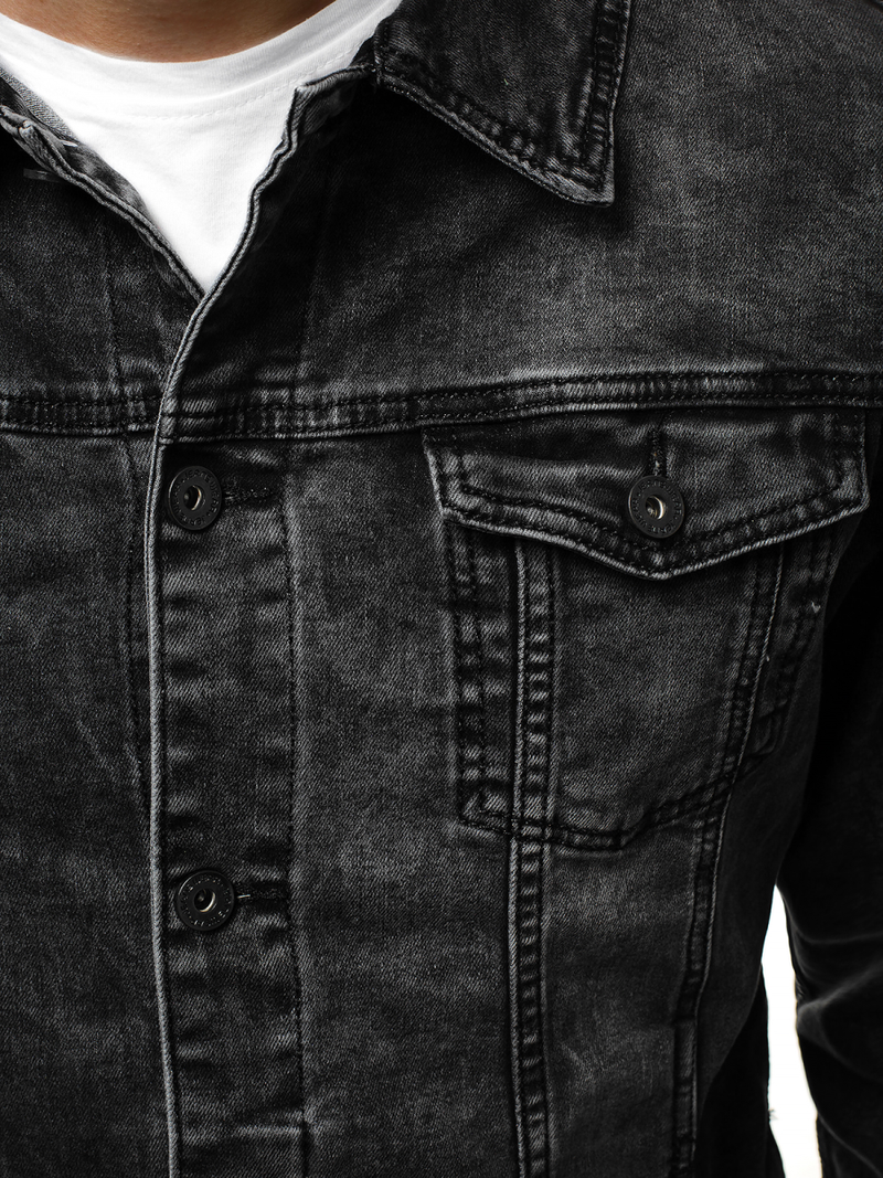 Vīriešu džinsa virsjaka melna OZONEE V/19320