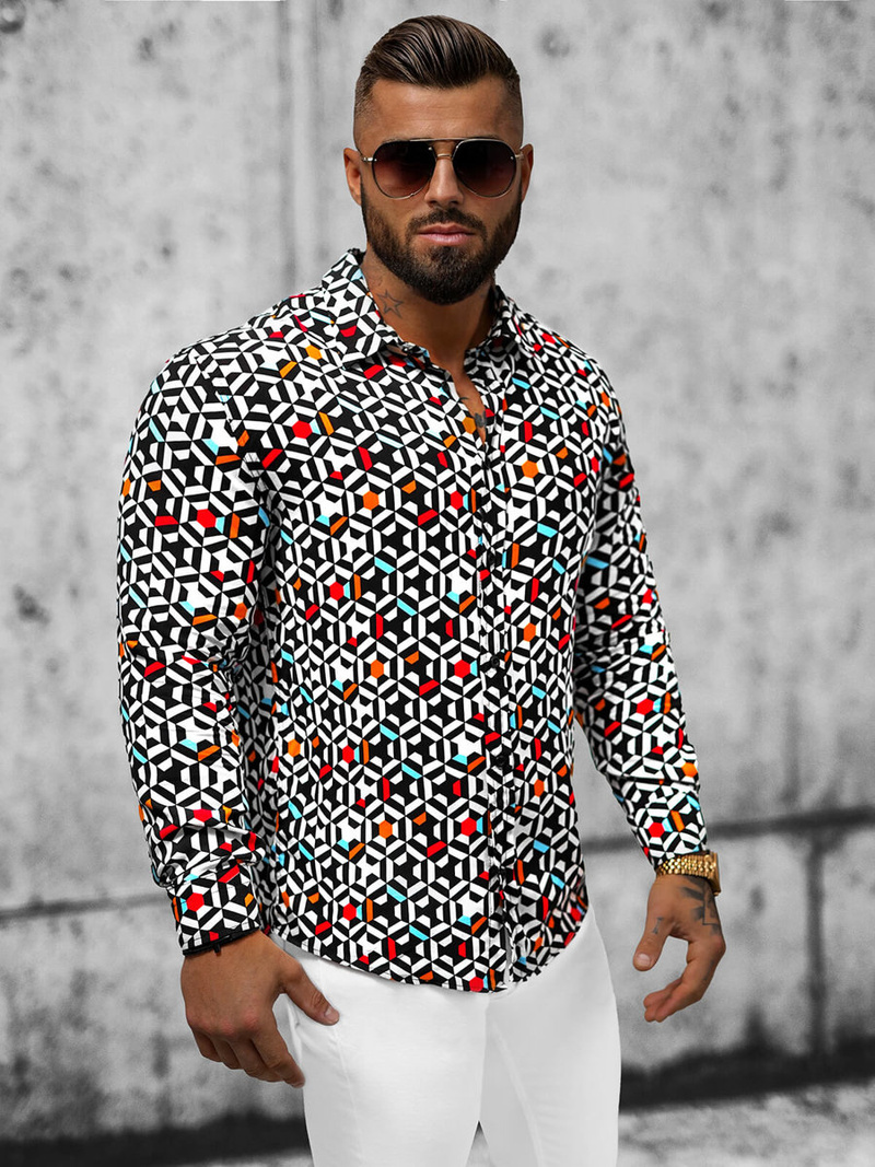 Vīriešu krekls krāsains OZONEE E/9000/12Z