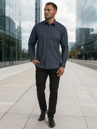 Vīriešu krekls tumši zila OZONEE V/V186