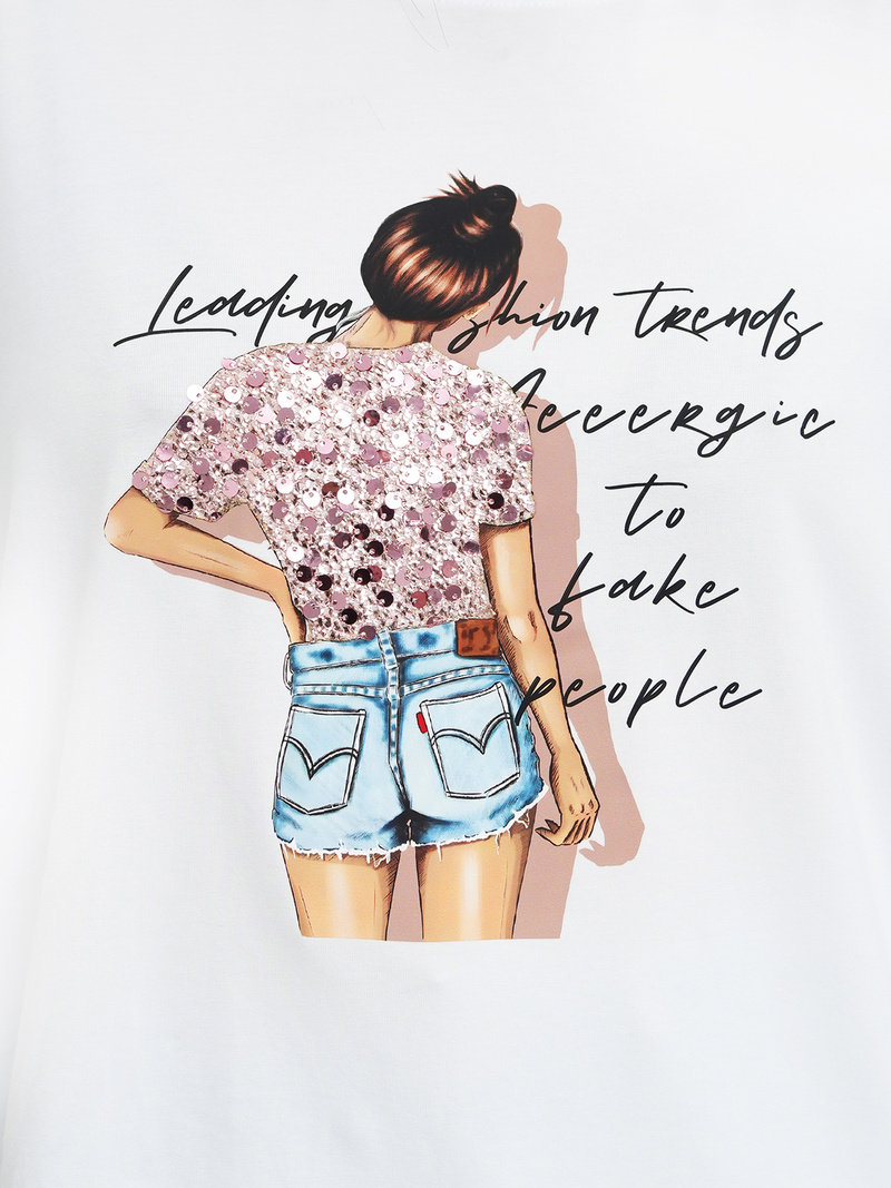 Sieviešu T-krekls Balts OZONEE JS/95T2573/1