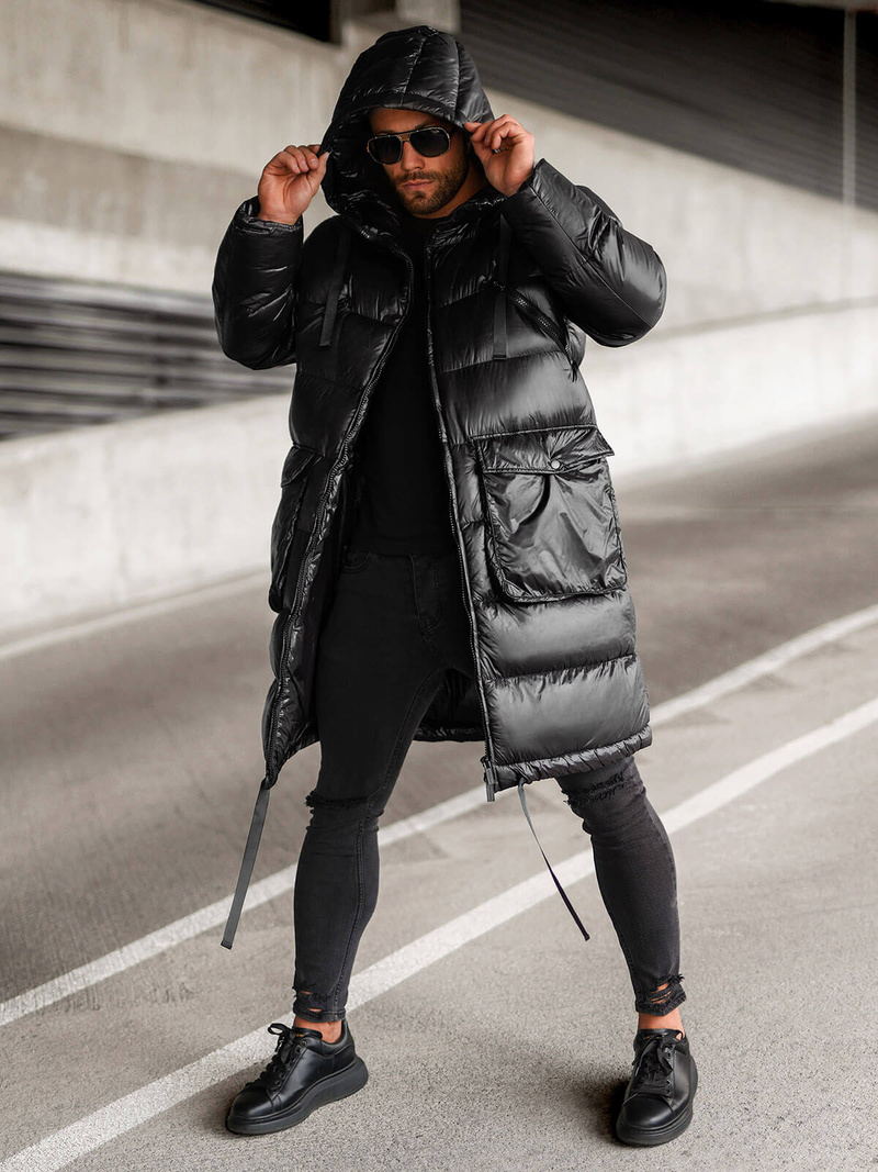 Vīriešu ziemas jaka melnā OZONEE O/M3205Z