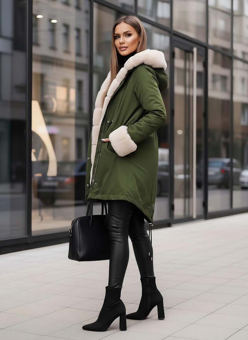 Sieviešu ziemas jaka zaļa OZONEE JS/M763/136Z