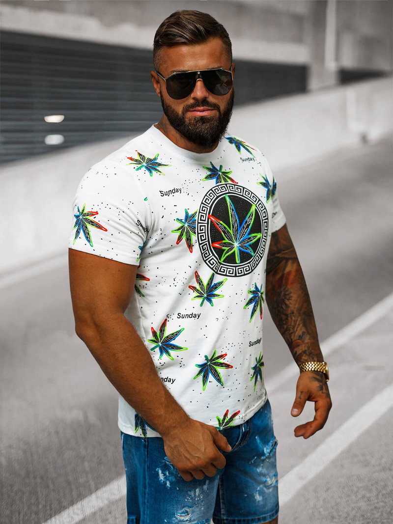 Vīriešu T-krekls balts OZONEE O/T136/1