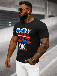 Vīriešu T-krekls Melns OZONEE O/8T1266/3