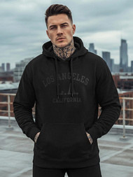 Vīriešu džemperis ar kapuci melna OZONEE JS/8B1972/3