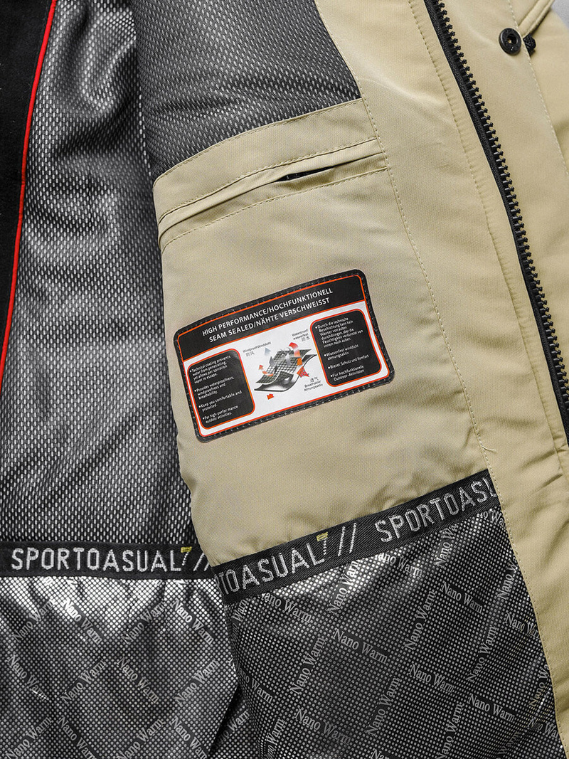 Vīriešu ziemas jaka smilšu OZONEE JS/22M322/62