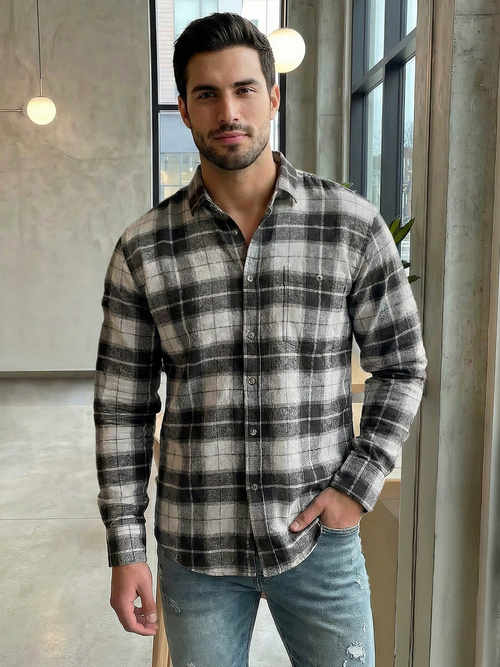 Vīriešu krekls pelēka OZONEE V/V172Z