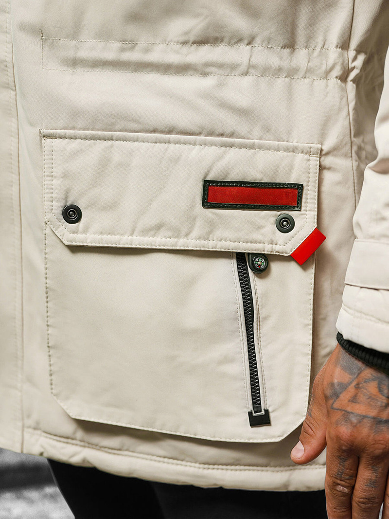 Vīriešu ziemas jaka smilšu OZONEE JS/5M791/62