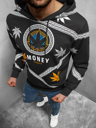 Vīriešu džemperis ar kapuci melns OZONEE O/HM656Z