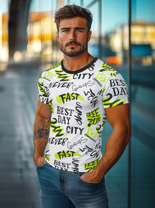 Vīriešu T-krekls Balts OZONEE JS/8T1210/1Z