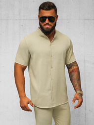 Vīriešu krekls ar īsām piedurknēm smilšu OZONEE O/Y972T