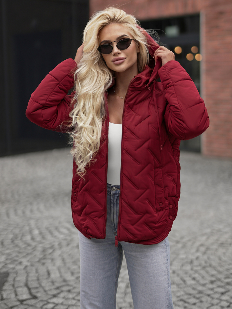 Sieviešu jaka burgundija OZONEE JS/16M9300/06Z