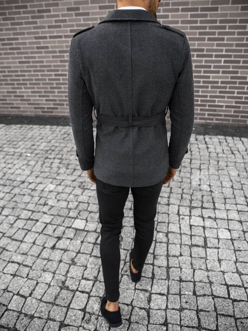 Vīriešu mētelis grafīta/2 OZONEE O/5627