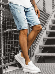 Vīriešu džinsa šorti gaiši zili OZONEE B/55055