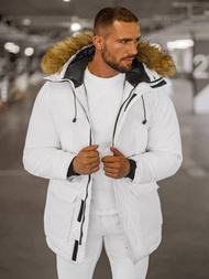 Vīriešu ziemas jaka balta OZONEE JS/5M779/281Z