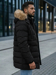 Vīriešu ziemas jaka melna OZONEE JS/5M3122/392Z