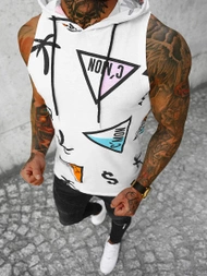 Vīriešu t-krekls bez piedurknēm balts OZONEE O/BL308Z