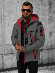 Vīriešu softshell virsjaka pelēki-sarkana OZONEE JS/HH025/2BZ