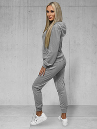 Sieviešu velūra treniņtērpa komplekts pelēks OZONEE JS/8C1176/2