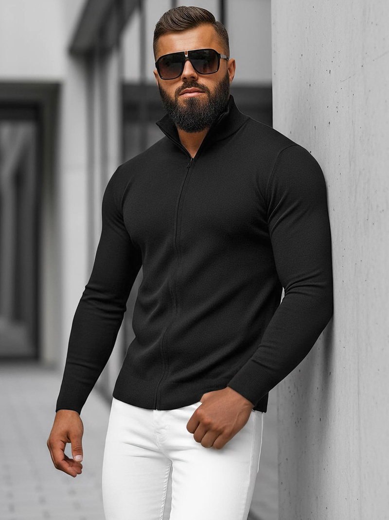 Vīriešu svīteris melns OZONEE NB/MM6004/4Z