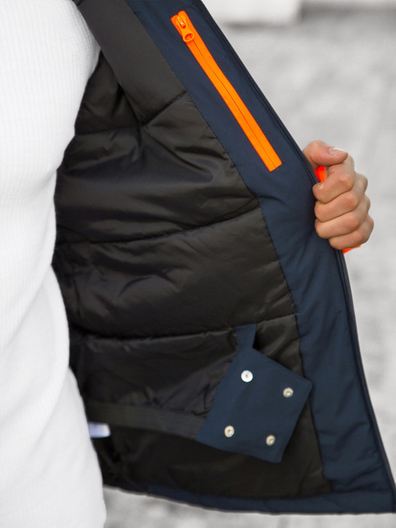 Vīriešu ziemas virsjaka tumši zila OZONEE JS/HH011/50Z