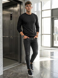 Vīriešu džinsi debesu melni OZONEE O/JK2918Z