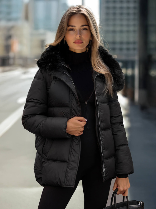 Sieviešu ziemas jaka melna OZONEE JS/5M3256/392Z