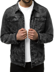 Vīriešu džinsa virsjaka melna OZONEE V/19320