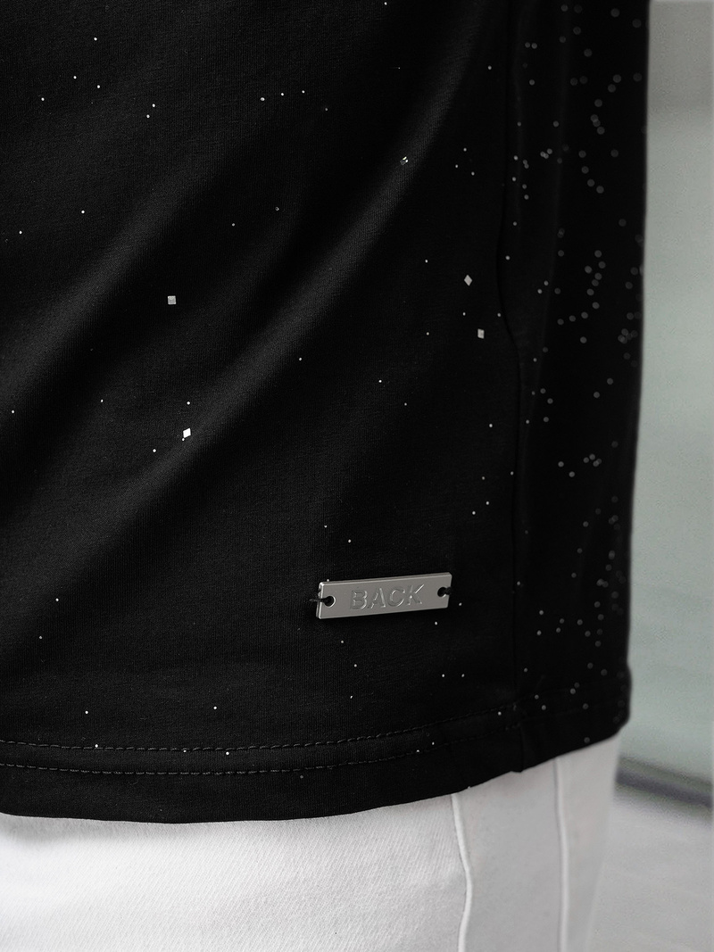 Vīriešu t-krekls melns OZONEE O/QQ1390