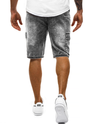 Vīriešu džinsa šorti grafīta OZONEE RF/HY330/1