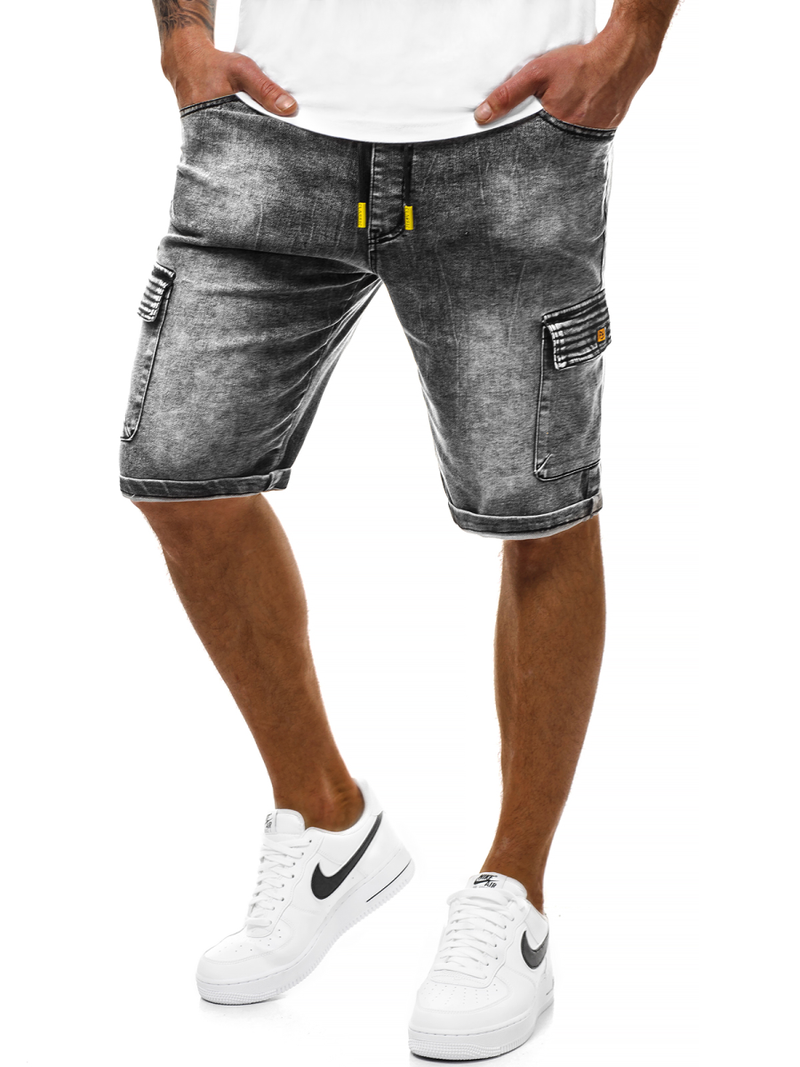 Vīriešu džinsa šorti grafīta OZONEE RF/HY330/1