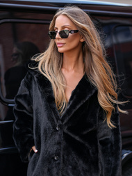 Sieviešu kažokādas ziemas jaka melna OZONEE JS/11Z8250