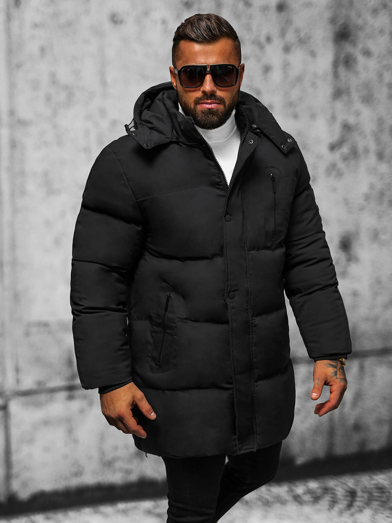 Vīriešu ziemas jaka melna OZONEE JS/5M3118/392