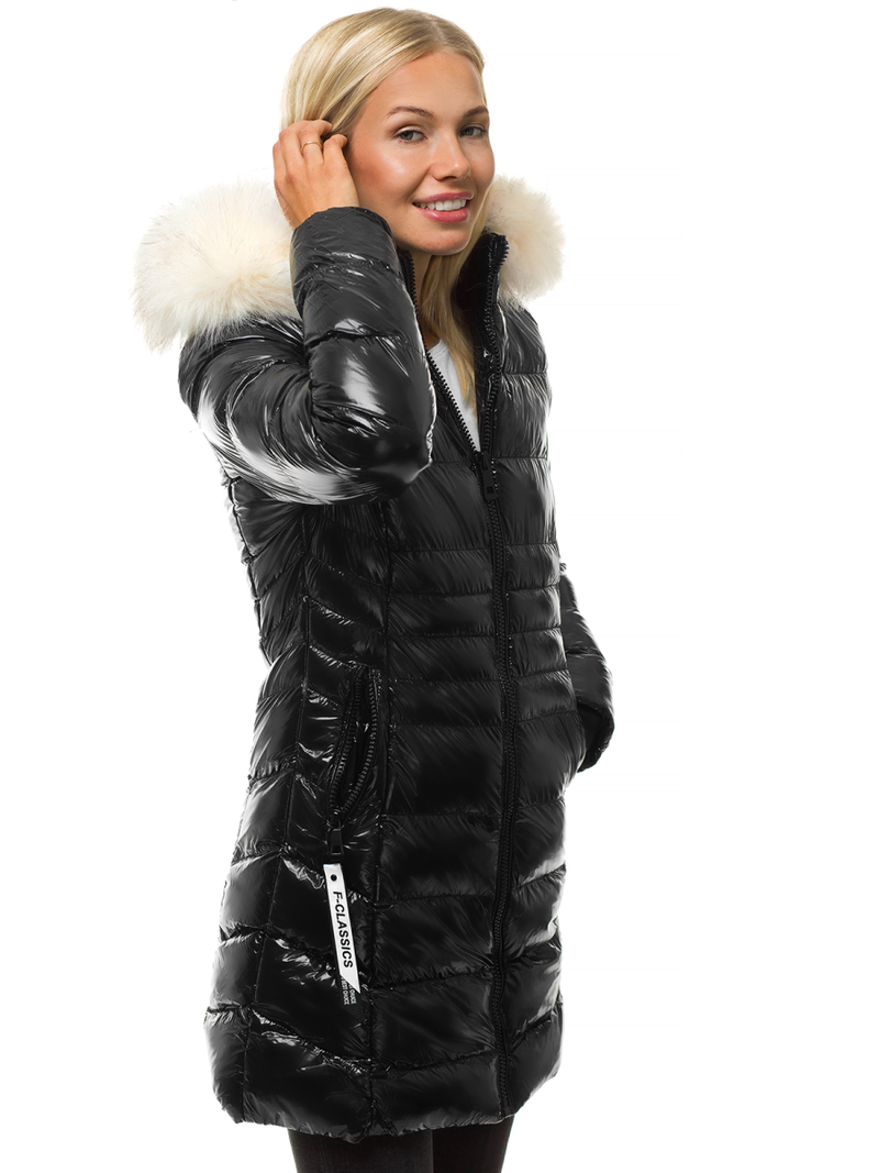 Sieviešu ziemas virsjaka melna OZONEE N/6357