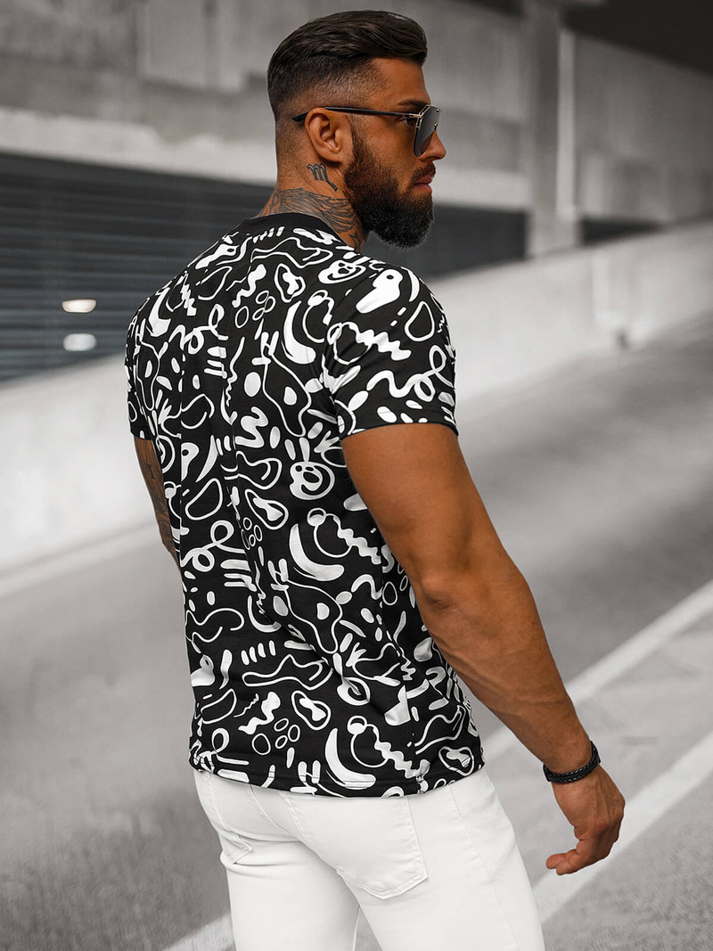 Vīriešu T-krekls Melns OZONEE JS/8T1205/3