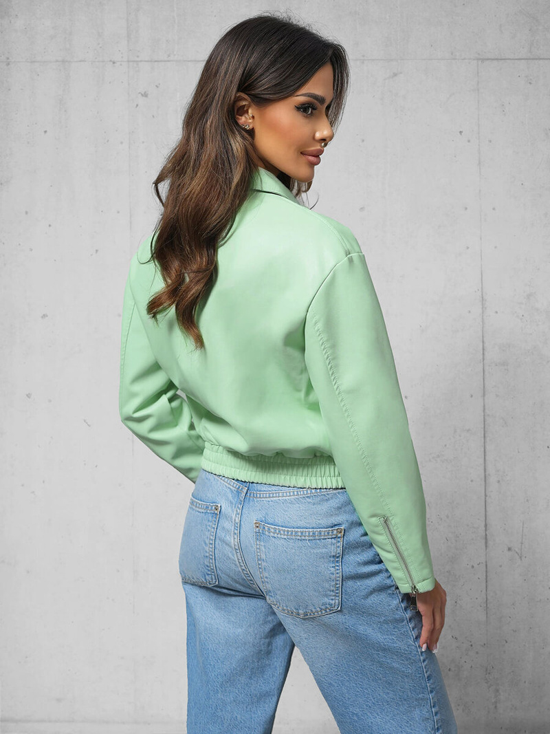 Sieviešu ādas jaka piparmētra OZONEE O/G116