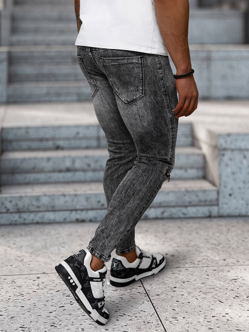 Vīriešu džinsi debesu melni OZONEE NB/MP0069N