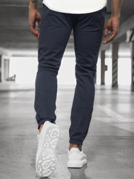 Vīriešu chino jogger bikses ļoti tumši zilas OZONEE JB/JP1145/9