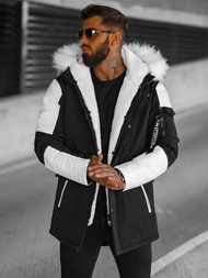 Vīriešu parka melni-balta OZONEE O/5832Z