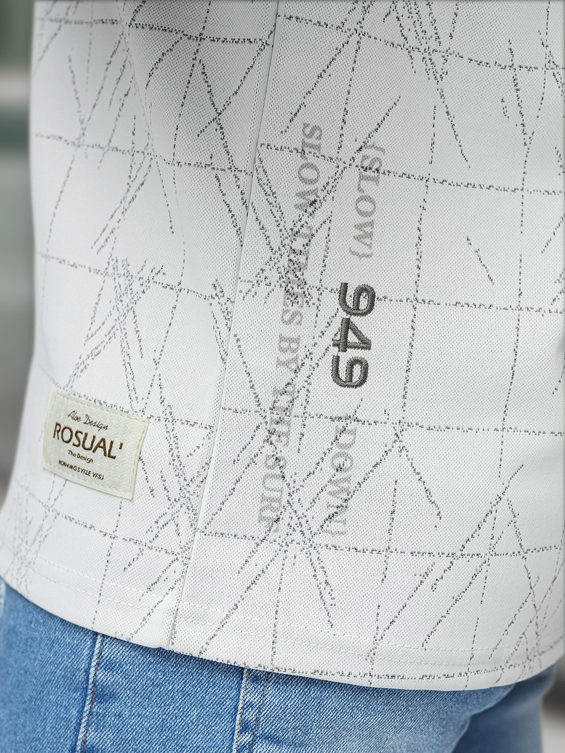 Vīriešu t-krekls balts OZONEE O/QQ1530