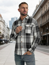 Vīriešu krekls melni-balts OZONEE NB/MC728N/3