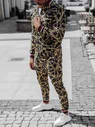 Vīriešu komplekts - Virsjaka un chino bikses, melns un zelts OZONEE O/5555/21