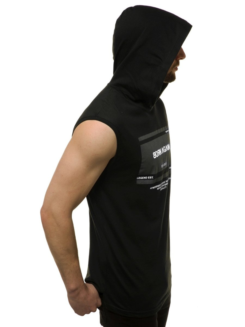 Vīriešu T-krekls bez piedurknēm melns-balts OZONEE MACH/M1152Z